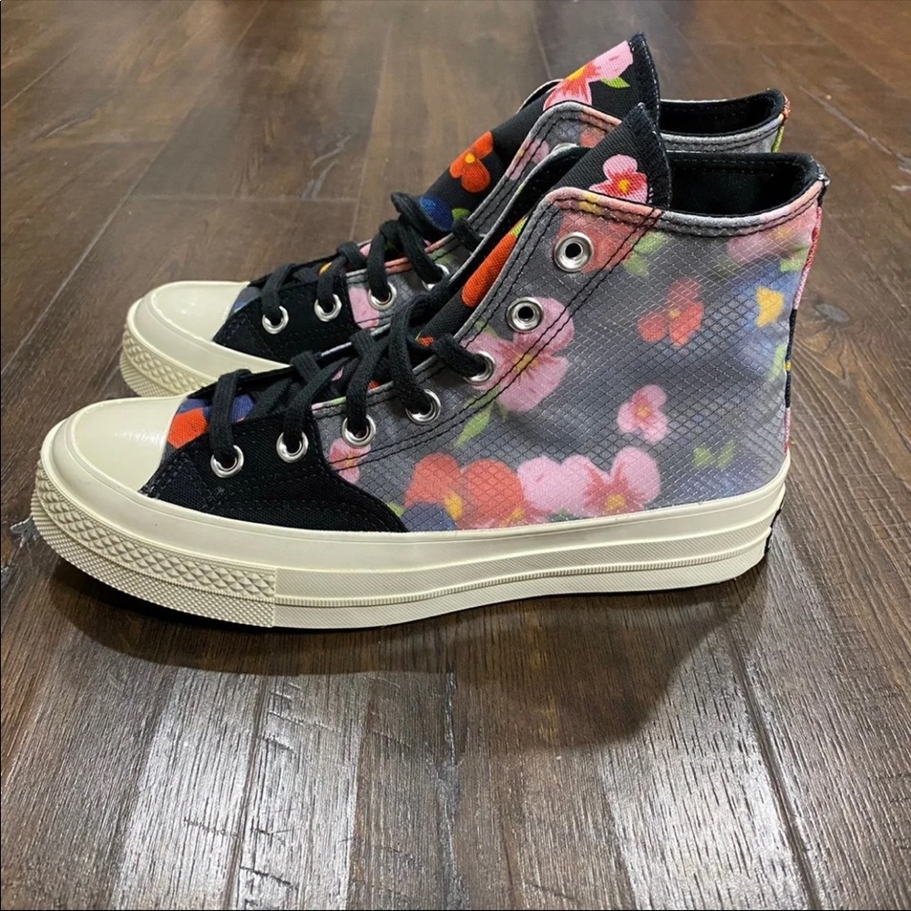 Converse Chuck Taylor 70 Floral Black Egret High Top Sneakers Size 6 Women - Picture 7 of 11